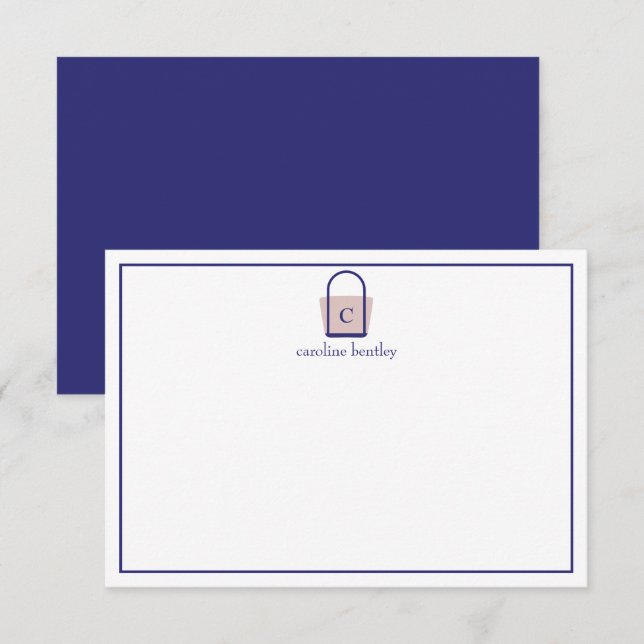 Tarjetas de notas de la bolsa de navegación monogr (Anverso / Reverso)