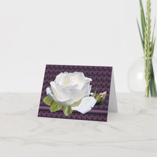 Tarjetas de notas de la rosa blanca (Anverso)