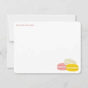 Tarjetas de notas de Macarons franceses cortos