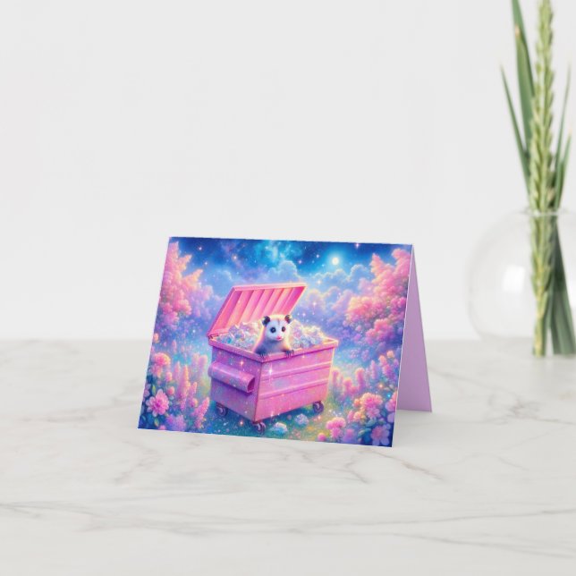 Tarjetas de notas de mapache basura (Anverso)