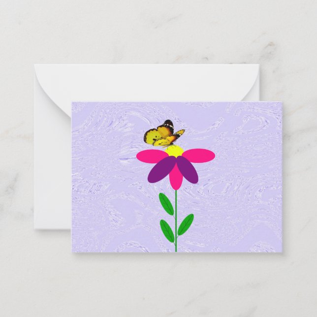 Tarjetas de notas de mariposa amarilla margarita m (Anverso)