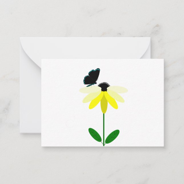 Tarjetas de notas de mariposa de Daisy (Anverso)