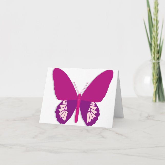 Tarjetas de notas de mariposa rosa (Anverso)
