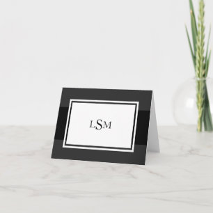 Tarjetas de notas de monograma elegante de banda n