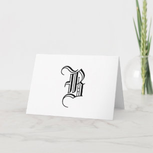 Tarjetas de notas de monograma elegantes en blanco