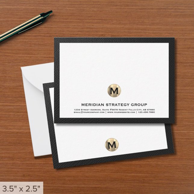 Tarjetas de notas de monograma empresarial (Subido por el creador)