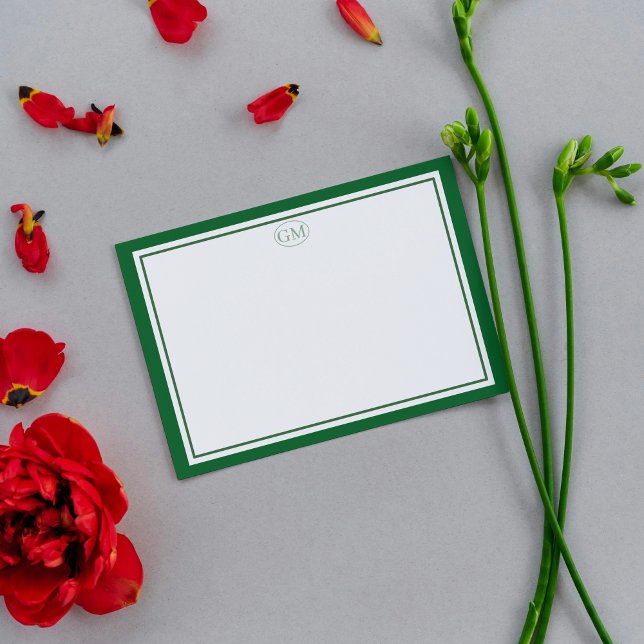 Tarjetas de notas de monograma minimalista elegant (Elegant Minimalist Monogram Note Cards)