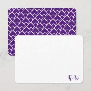 Tarjetas de notas de monograma personalizadas geom