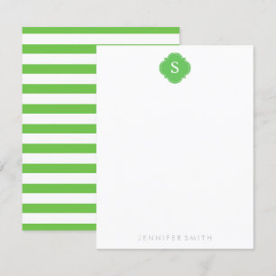 Tarjetas de notas de monograma y tiras de cuatrefo