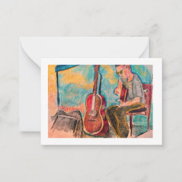 Tarjetas de notas de músico de mercado para granje