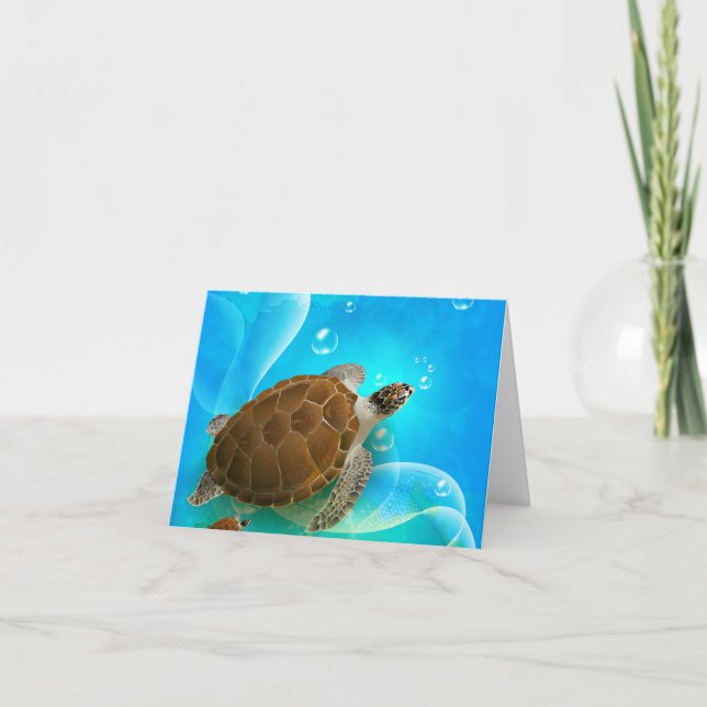 Tarjetas de notas de natación para tortugas (Anverso)