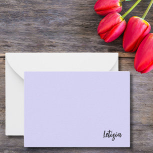 Tarjetas de notas de nombre manuscrito de Lavender