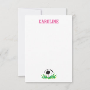 Tarjetas de notas de notas de chica Soccer