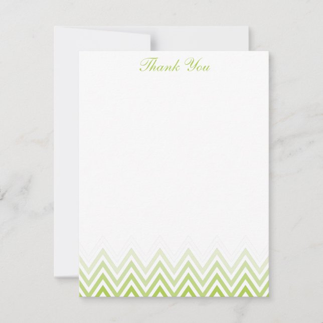 Tarjetas de notas de Ombre verde limón de moda (Anverso)