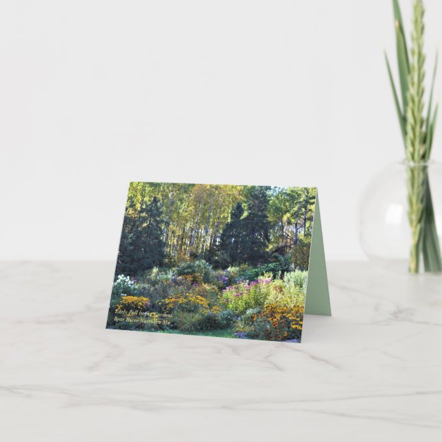 Tarjetas de notas de otoño en los jardines (Anverso)