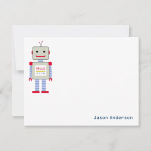 Tarjetas de notas de papelería "Hola" Robot