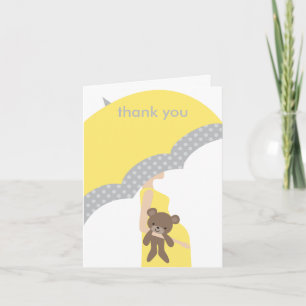 Tarjetas de notas de paraguas amarillas