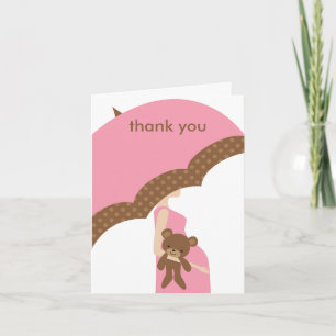 Tarjetas de notas de paraguas rosadas