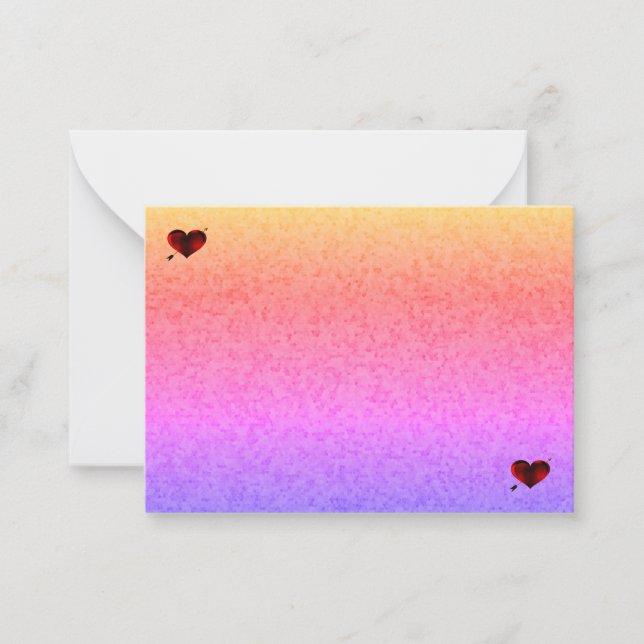 Tarjetas de notas de Pastel Honeycomb y Hearts (Anverso)