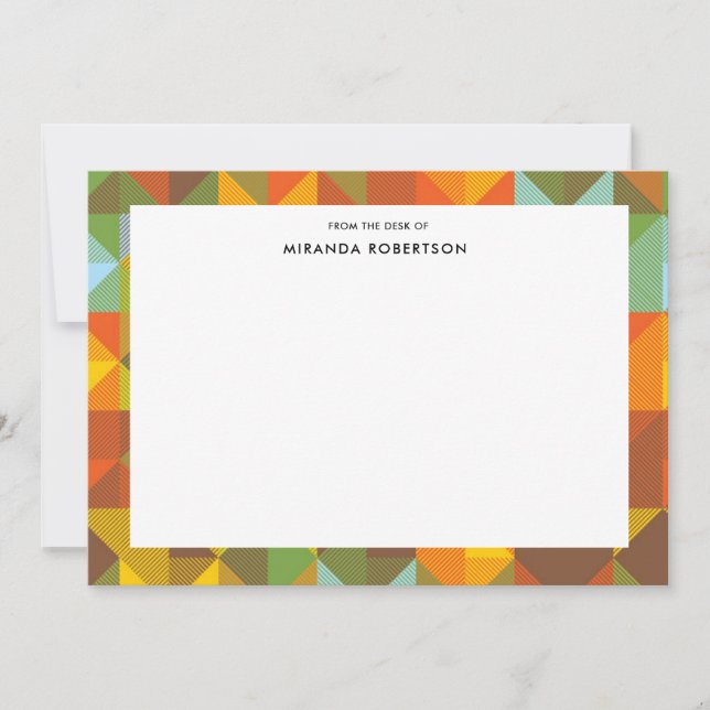 Tarjetas de notas de patrón de estructura retro ge (Anverso)