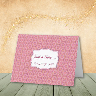 Tarjetas de notas de patrones malva y rosa