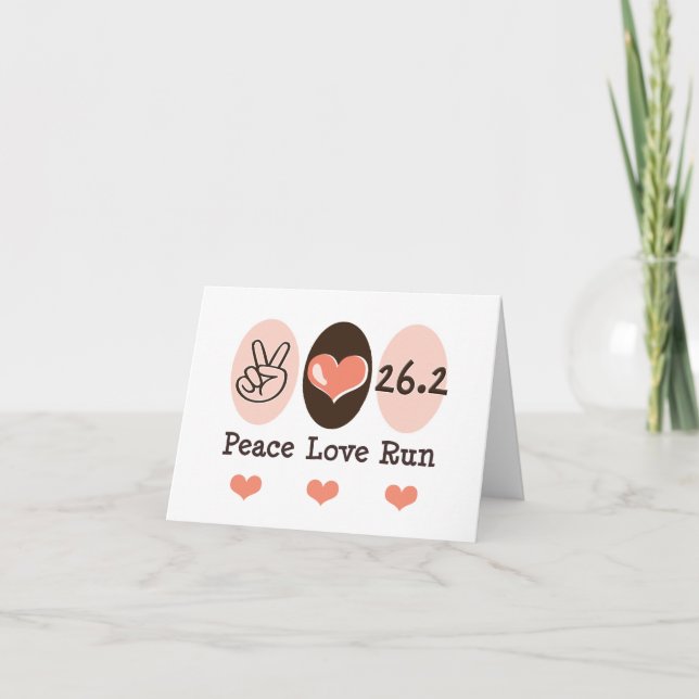 Tarjetas de notas de Peace Love Run 26.2 (Anverso)