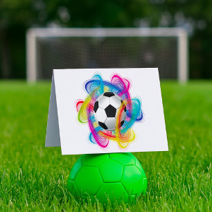 Tarjetas de notas de pelota de fútbol coloridas
