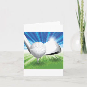 Tarjetas de notas de pelota y tee de golf