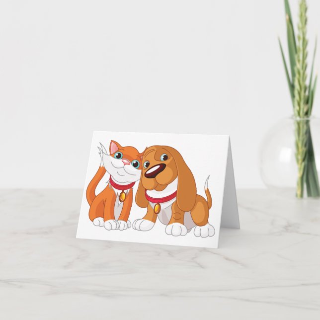 Tarjetas De Notas De Perro Y Gato Cuadros (Anverso)