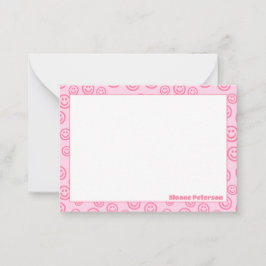 Tarjetas de notas de pincel personalizadas rosa