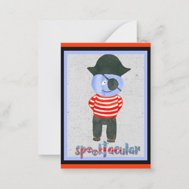 Tarjetas de notas de piratas de dibujos animados e (Anverso)