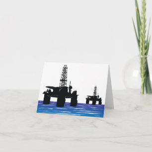 Tarjetas de notas de plataformas petrolíferas