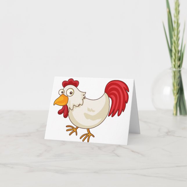 Tarjetas de notas de pollo de dibujos animados (Anverso)