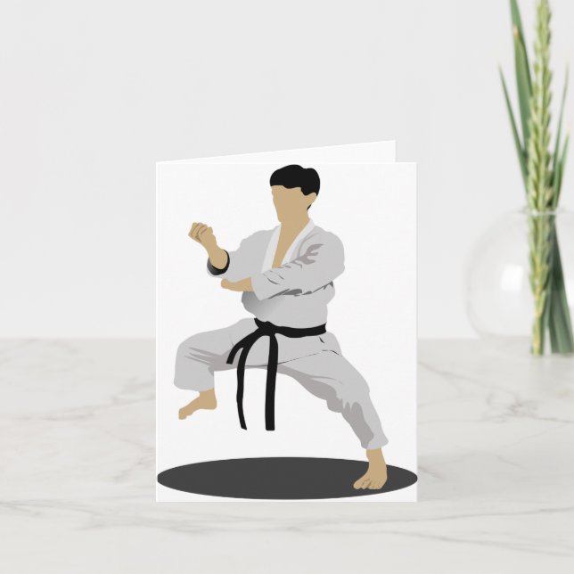 Tarjetas de notas de pose de karate (Anverso)