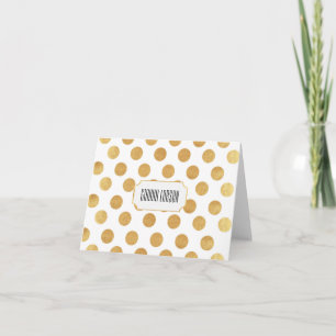 Tarjetas de notas de puntos de la polka dorada