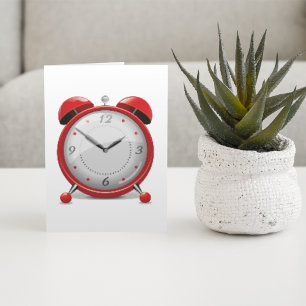 Tarjetas de notas de reloj de alarma roja