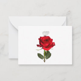 Tarjetas de notas de rosa y mariposa