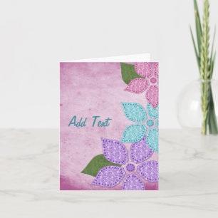 Tarjetas de notas de tela floral
