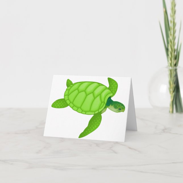 Tarjetas de notas de tortuga marina verde (Anverso)