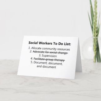 Tarjetas de notas de trabajadores sociales