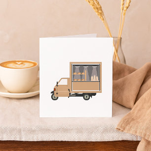 Tarjetas de notas de vehículo de furgoneta de café