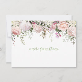 Tarjetas de notas de verde para Rosas de Rubor Pin