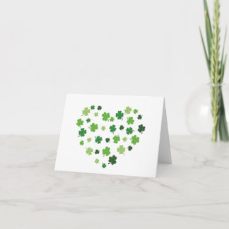 Tarjetas de notas del corazón de Shamrock