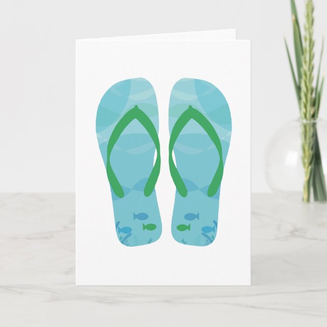 Tarjetas de notas del Fiesta Flip Flops de Blue Su (Anverso)