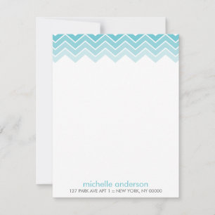 Tarjetas de notas del patrón Aqua Ombre Zig Zag Ch