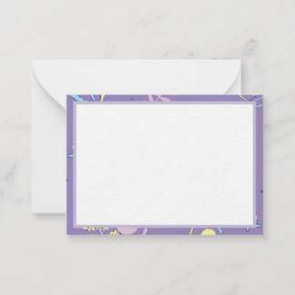 Tarjetas de notas diarias con estampado floral púr