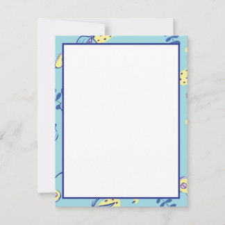 Tarjetas de notas diarias con patrón floral Aqua
