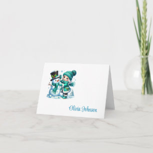 Tarjetas de notas dobladas con nombre personalizad