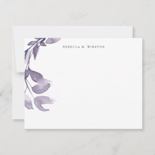 Tarjetas de notas elegantes y simples de color púr