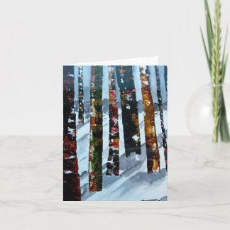 Tarjetas de notas en blanco para árboles de invier